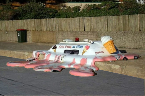 melting icecream truck